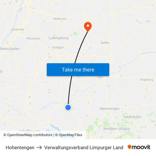 Hohentengen to Verwaltungsverband Limpurger Land map
