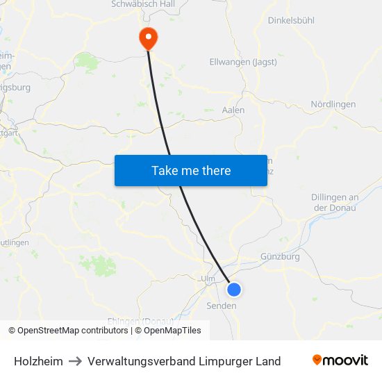 Holzheim to Verwaltungsverband Limpurger Land map