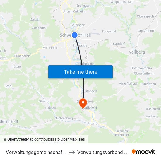 Verwaltungsgemeinschaft Schwäbisch Hall to Verwaltungsverband Limpurger Land map
