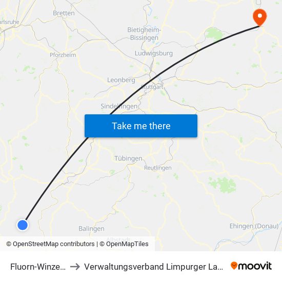 Fluorn-Winzeln to Verwaltungsverband Limpurger Land map