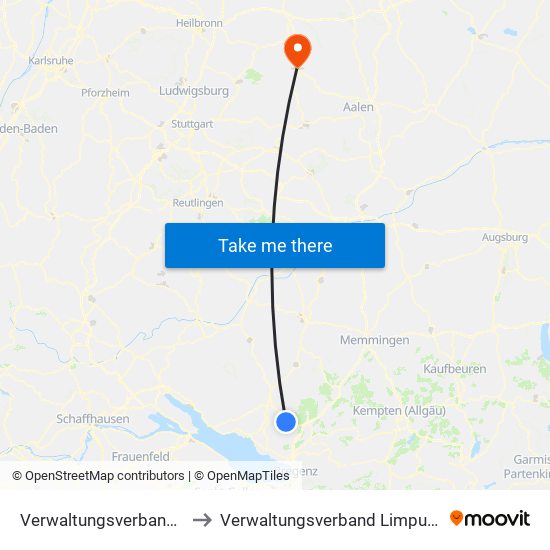 Verwaltungsverband Gullen to Verwaltungsverband Limpurger Land map