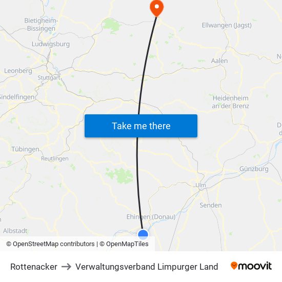 Rottenacker to Verwaltungsverband Limpurger Land map