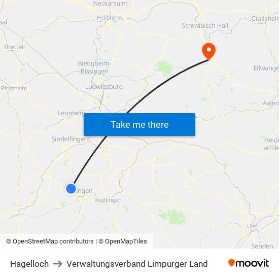 Hagelloch to Verwaltungsverband Limpurger Land map