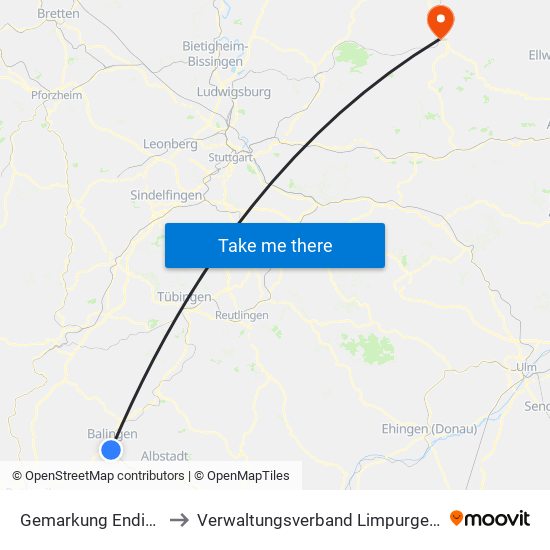 Gemarkung Endingen to Verwaltungsverband Limpurger Land map