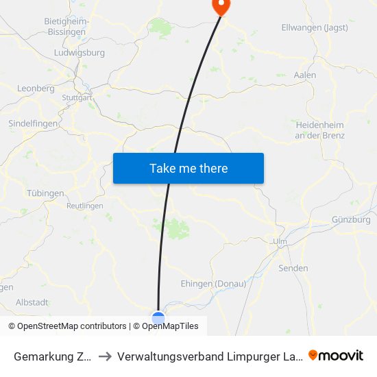 Gemarkung Zell to Verwaltungsverband Limpurger Land map