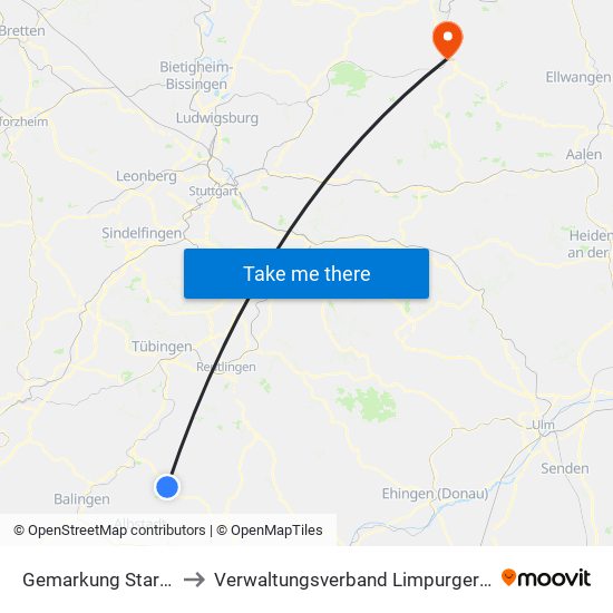 Gemarkung Starzeln to Verwaltungsverband Limpurger Land map