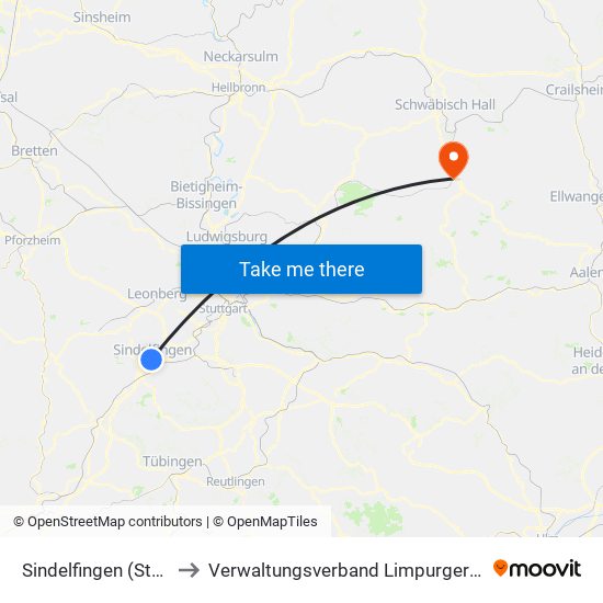 Sindelfingen (Stadt) to Verwaltungsverband Limpurger Land map