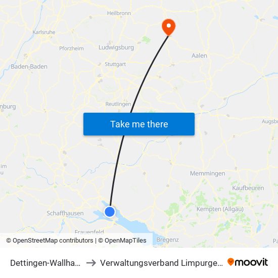 Dettingen-Wallhausen to Verwaltungsverband Limpurger Land map