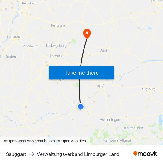 Sauggart to Verwaltungsverband Limpurger Land map