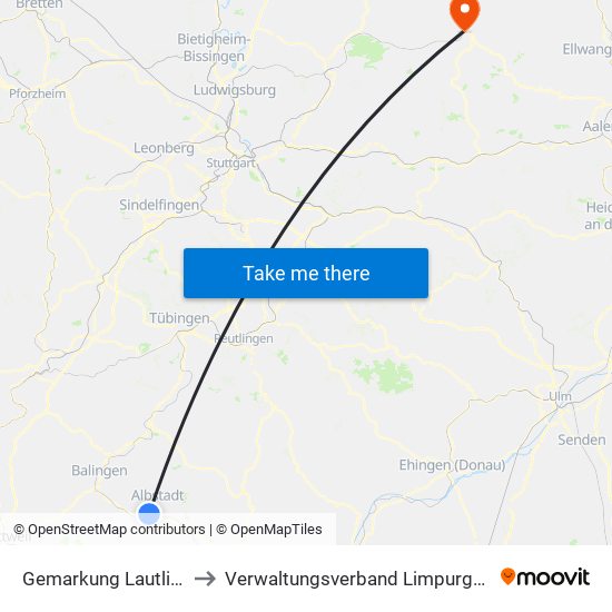 Gemarkung Lautlingen to Verwaltungsverband Limpurger Land map