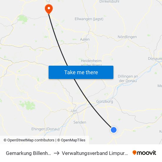 Gemarkung Billenhausen to Verwaltungsverband Limpurger Land map