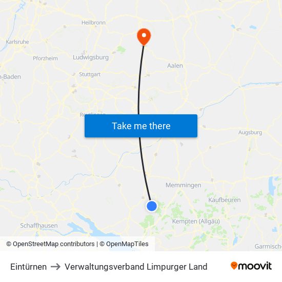 Eintürnen to Verwaltungsverband Limpurger Land map