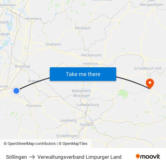 Söllingen to Verwaltungsverband Limpurger Land map