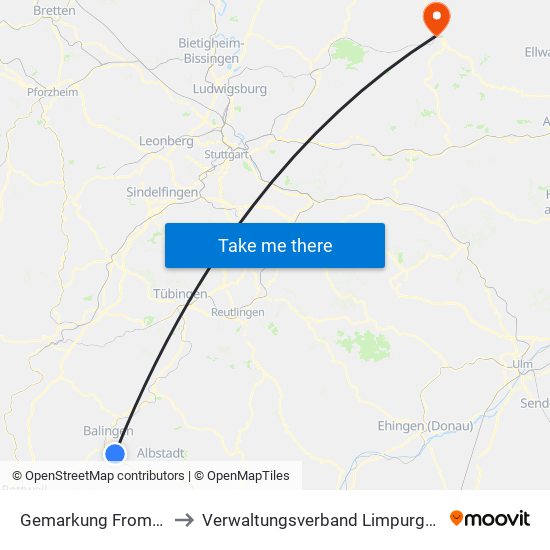 Gemarkung Frommern to Verwaltungsverband Limpurger Land map