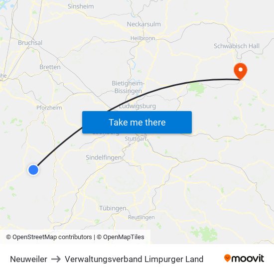 Neuweiler to Verwaltungsverband Limpurger Land map