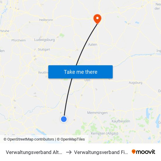 Verwaltungsverband Altshausen to Verwaltungsverband Fichtenau map