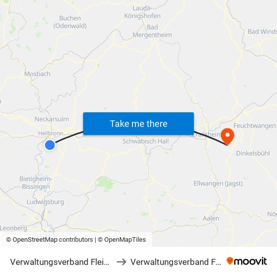 Verwaltungsverband Flein-Talheim to Verwaltungsverband Fichtenau map