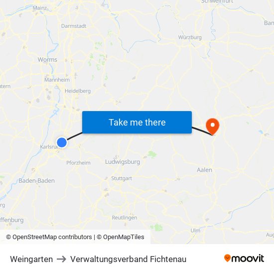 Weingarten to Verwaltungsverband Fichtenau map