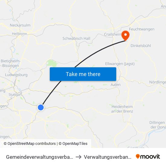 Gemeindeverwaltungsverband Plochingen to Verwaltungsverband Fichtenau map