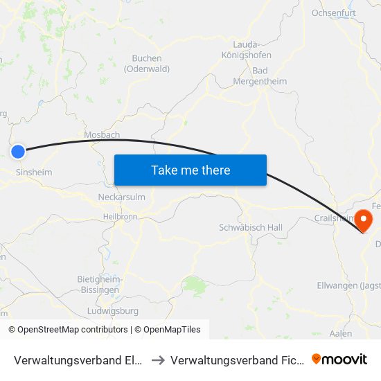 Verwaltungsverband Elsenztal to Verwaltungsverband Fichtenau map