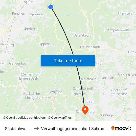 Sasbachwalden to Verwaltungsgemeinschaft Schramberg map