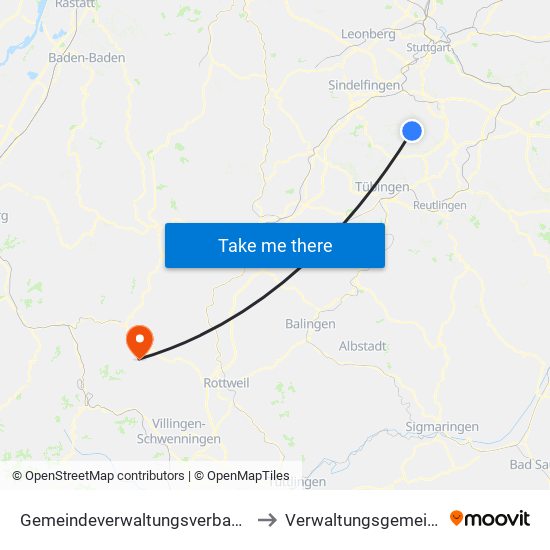 Gemeindeverwaltungsverband Waldenbuch/Steinenbronn to Verwaltungsgemeinschaft Schramberg map