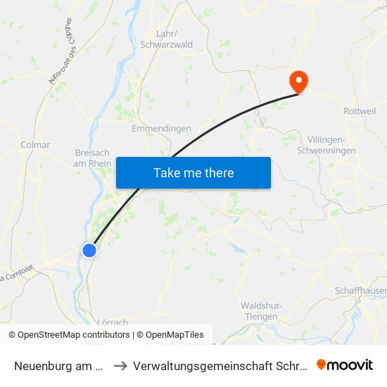 Neuenburg am Rhein to Verwaltungsgemeinschaft Schramberg map