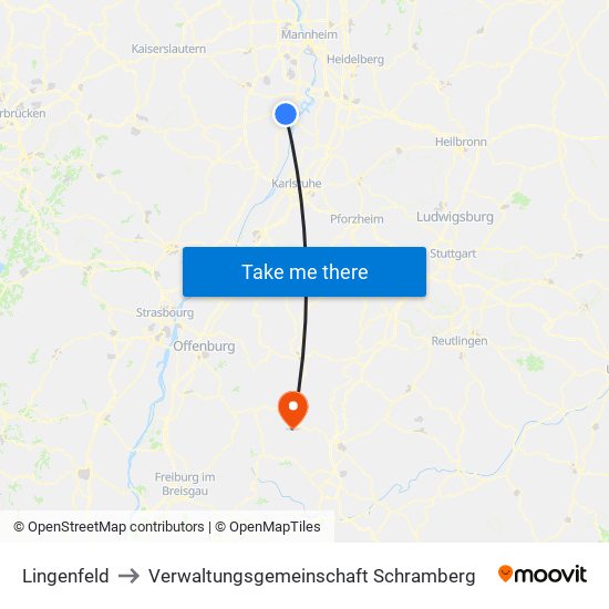 Lingenfeld to Verwaltungsgemeinschaft Schramberg map