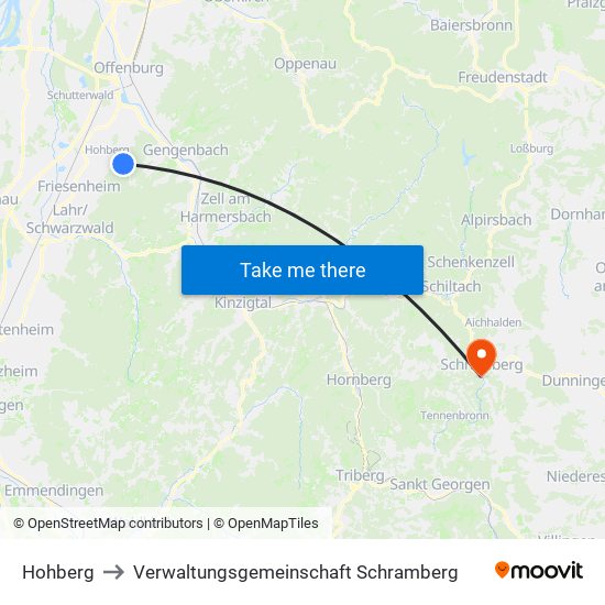 Hohberg to Verwaltungsgemeinschaft Schramberg map