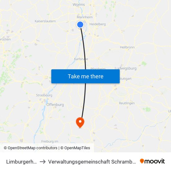 Limburgerhof to Verwaltungsgemeinschaft Schramberg map