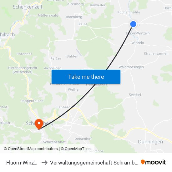 Fluorn-Winzeln to Verwaltungsgemeinschaft Schramberg map