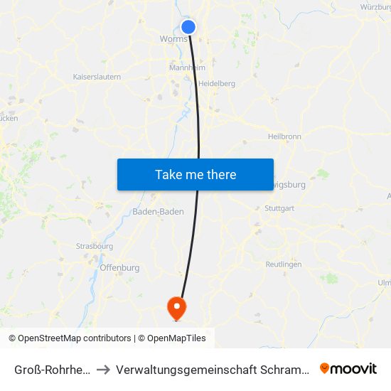 Groß-Rohrheim to Verwaltungsgemeinschaft Schramberg map