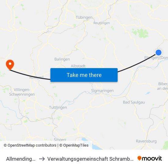 Allmendingen to Verwaltungsgemeinschaft Schramberg map