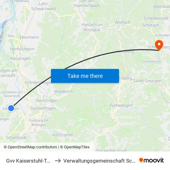 Gvv Kaiserstuhl-Tuniberg to Verwaltungsgemeinschaft Schramberg map