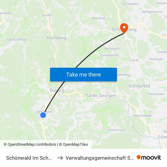 Schönwald Im Schwarzwald to Verwaltungsgemeinschaft Schramberg map