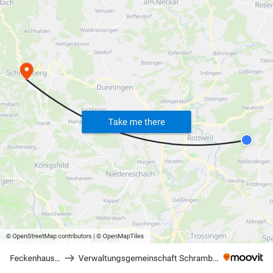 Feckenhausen to Verwaltungsgemeinschaft Schramberg map