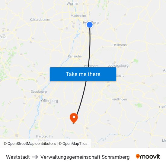 Weststadt to Verwaltungsgemeinschaft Schramberg map