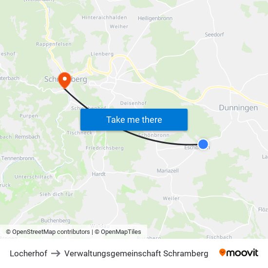 Locherhof to Verwaltungsgemeinschaft Schramberg map