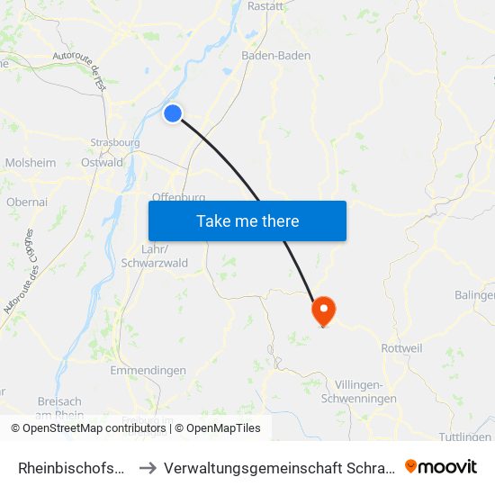 Rheinbischofsheim to Verwaltungsgemeinschaft Schramberg map