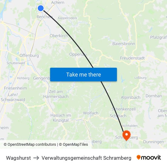 Wagshurst to Verwaltungsgemeinschaft Schramberg map