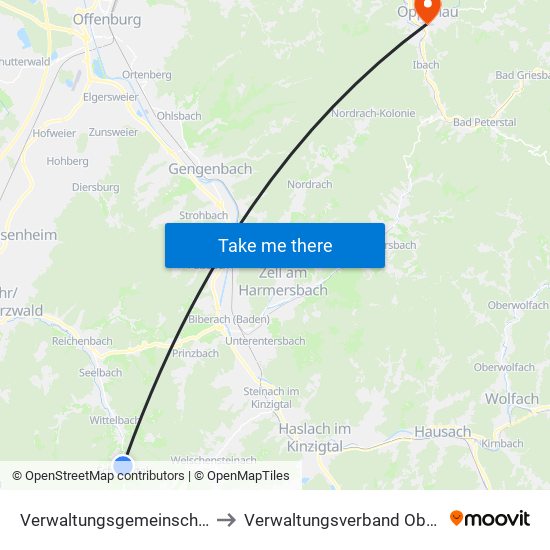 Verwaltungsgemeinschaft Seelbach to Verwaltungsverband Oberes Renchtal map