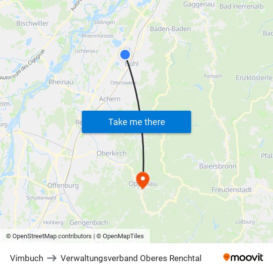 Vimbuch to Verwaltungsverband Oberes Renchtal map