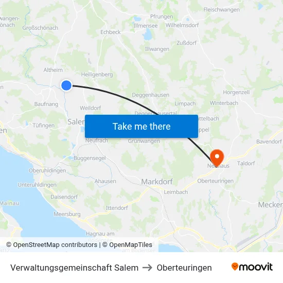 Verwaltungsgemeinschaft Salem to Oberteuringen map
