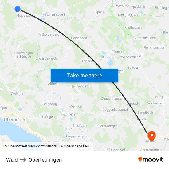 Wald to Oberteuringen map