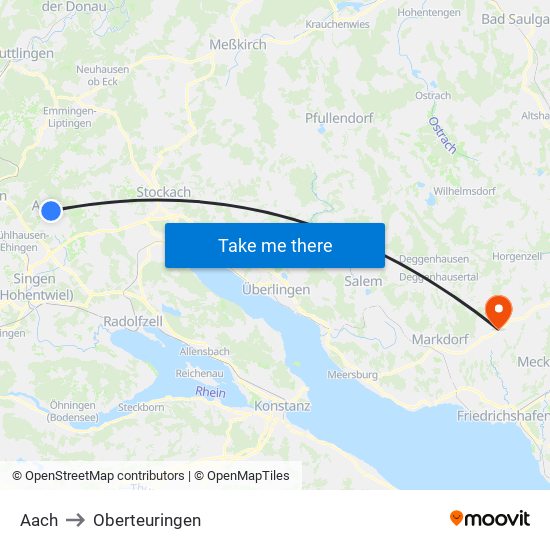Aach to Oberteuringen map