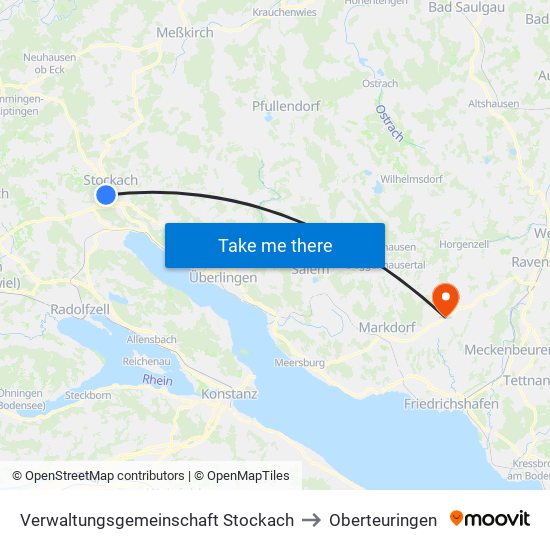 Verwaltungsgemeinschaft Stockach to Oberteuringen map