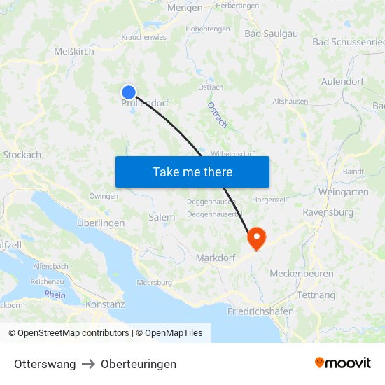 Otterswang to Oberteuringen map