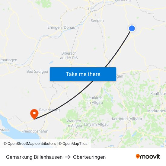 Gemarkung Billenhausen to Oberteuringen map