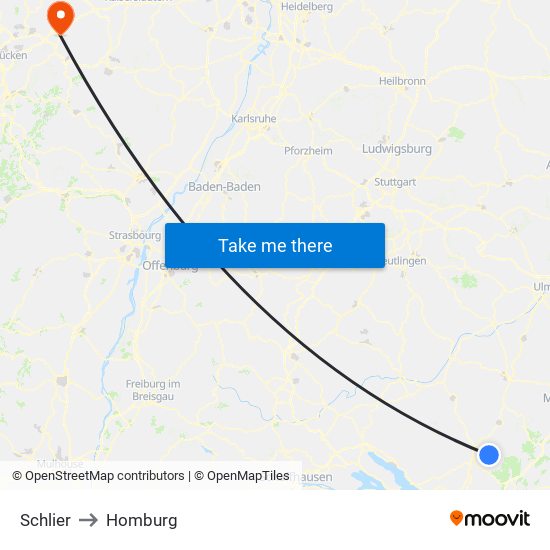 Schlier to Homburg map