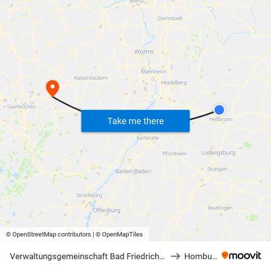 Verwaltungsgemeinschaft Bad Friedrichshall to Homburg map